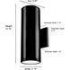 Vegas LED 12.75 inch Powder Coated Black Outdoor Wall Sconce